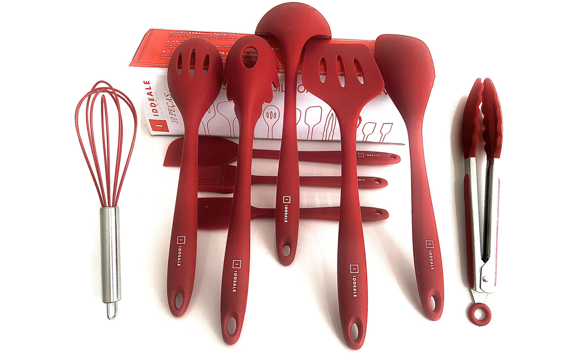 Kit Utensílios em Silicone - Vermelho - Imagem 2