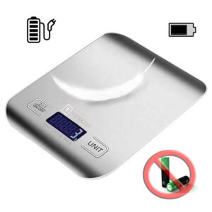 Balança de Cozinha em Aço Inox Recarregável