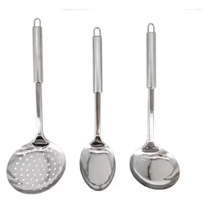 Kit Utensílios Aço Inox - Concha / Colher / Escumadeira
