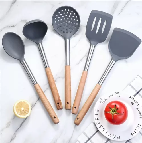 Jogo 11 Utensílios em Silicone, Inox e Madeira - Imagem 6